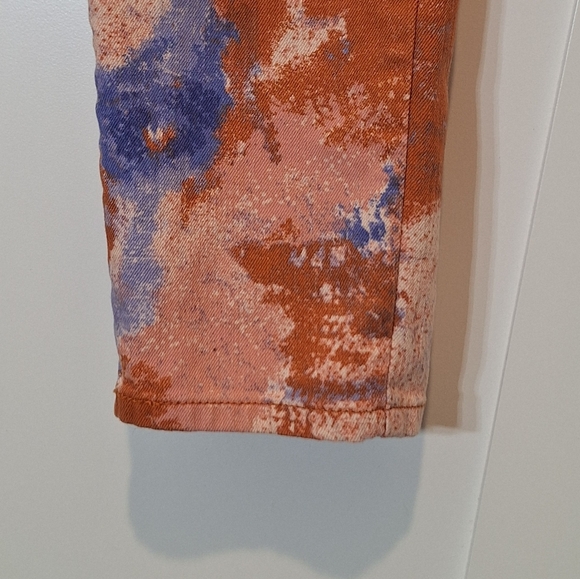 Levis Tie Dye Splotched Midrise Skinny Jeans Orange Blue Cotton Stretch Sz 31 - Picture 7 of 13